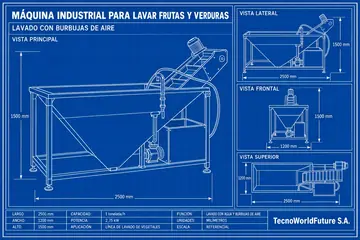 Lavadora industrial de frutas y vegetales